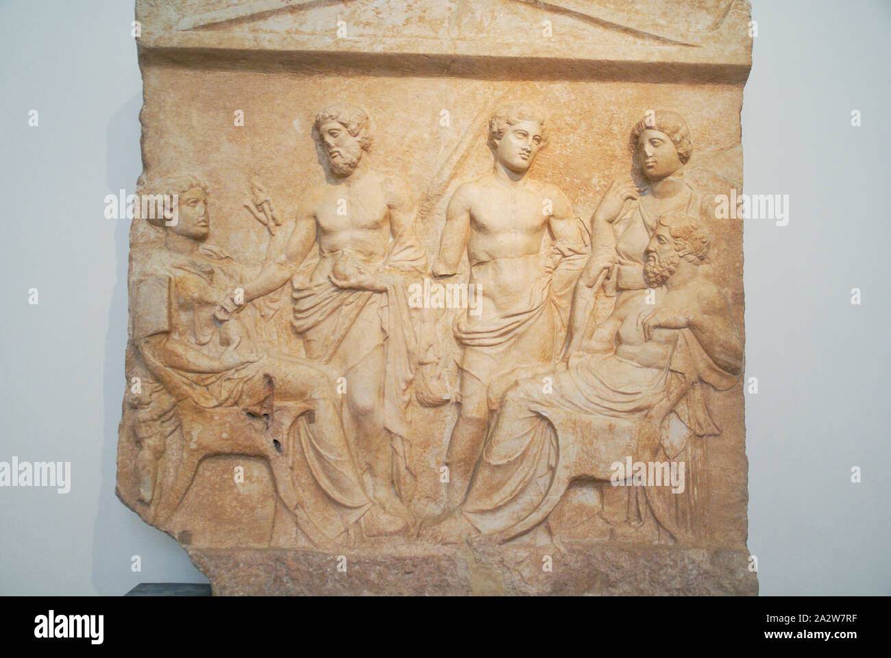 Nationales Archäologisches Museum, Athen, Griechenland. Marmorrelief Stockfoto