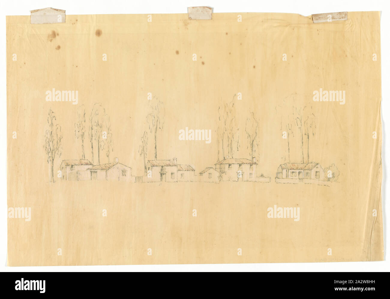 Darstellung der vier Häuser (Santa Barbara, Kalifornien) Stockfoto