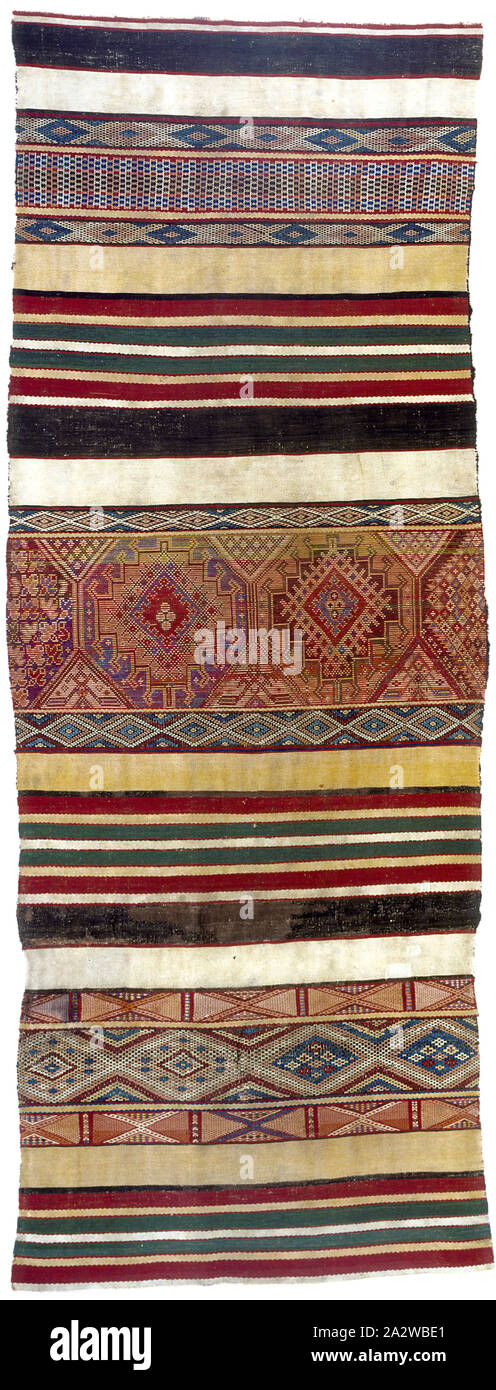 Teppich (hanbel), Berbervölker, 1870er, wolle, 168 x 63 in., Textil und Mode Kunst Stockfoto