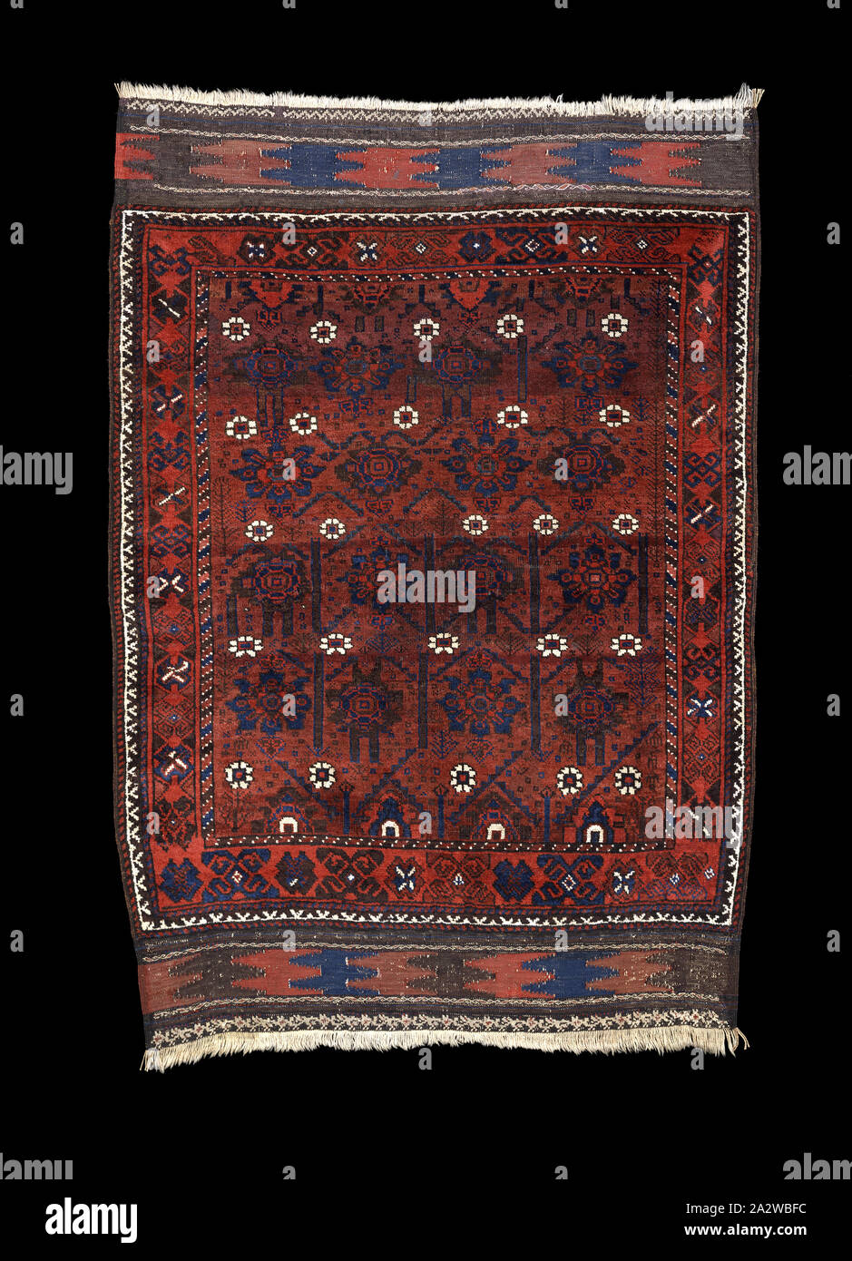 Teppich "Baluchi" Menschen, Mitte des 19. Jahrhunderts, Wolle, 40 x 57 cm, Textil und Mode Kunst Stockfoto