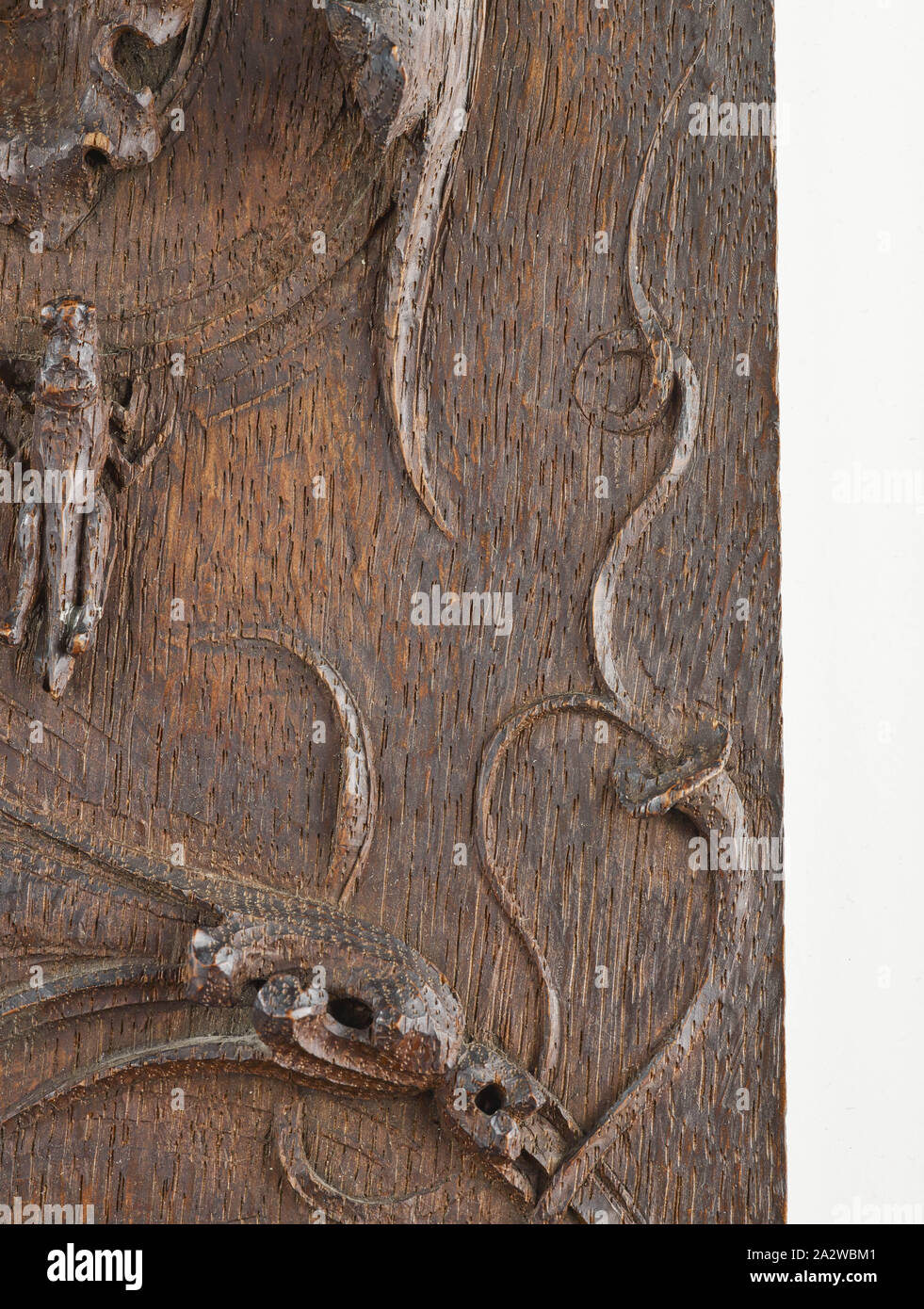 Salamander und Bird, Edward Henry Buchorn (American, 1871-1945), um 1903, Eiche, 19-1/8 x 7-3/4 x 2 in., die dekorativen Künste Stockfoto