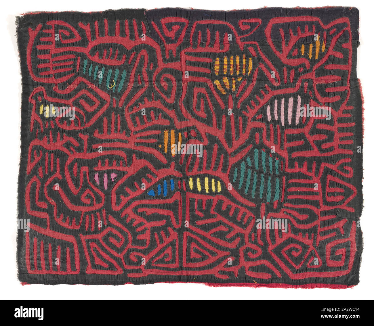 Shirt Panel (Mola), Kuna, ca. 1950 s, Appliqued cotton, 15-3/4 x 19-5/8-in.-, Textil und Mode Kunst Stockfoto