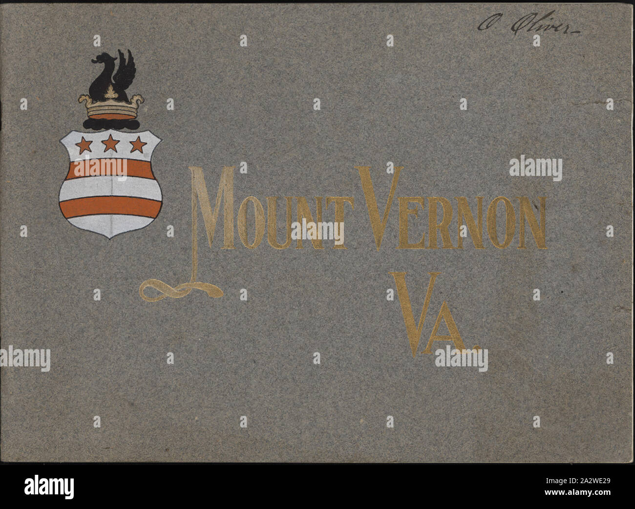 Broschüre - 'Mount Vernon, Virginia", Ein illustriertes Handbuch, Virginia, USA, 1910, 'Mount Vernon, Virginia." ist eine Broschüre, die in die Mount Vernon Damen' Association in Virginia, USA, im Jahr 1910 herausgegeben. Es bietet Informationen und Fotos von Mount Vernon, das Haus von George Washington, der erste Präsident der USA, das ist eines von über 80 Reisen, Broschüren, Karten, Fahrpläne, Postkarten und gesammelt von Miss Olive Oliver während ihrer Rund-um-die-world Tour von Reiseführern Stockfoto