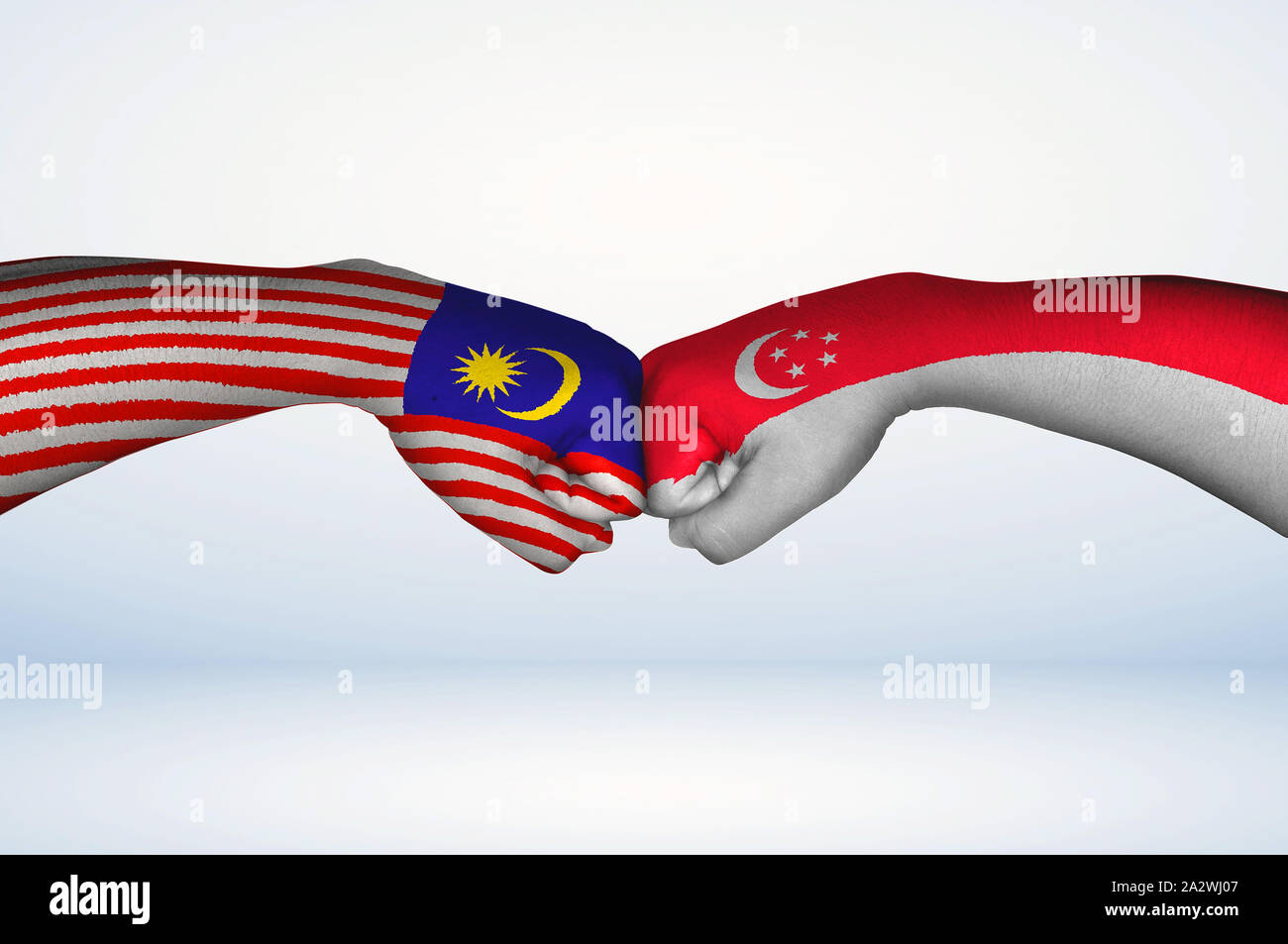 Malaysia Singapore Flags Stockfotos Und Bilder Kaufen Alamy