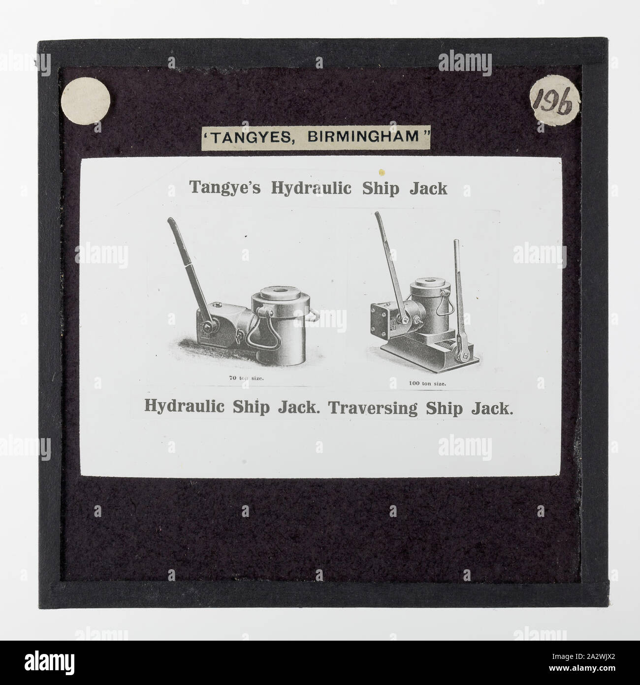 Lantern Slide-Tangyes Ltd, Schiff-Buchsen, um 1910, eine der 239 Glas Laterne Folien, Produkte von Tangyes begrenzt Ingenieure von Birmingham, England hergestellt. Die Bilder gehören verschiedene Produkte wie Motoren, Kreiselpumpen, Hydraulikpumpen, Gasproduzenten, Materialprüfung, Pressen, Werkzeugmaschinen, Hydraulikzylinder etc. Tangyes war ein Unternehmen, das von 1857 bis 1957 betrieben. Sie produziert eine Vielzahl von Engineering Stockfoto