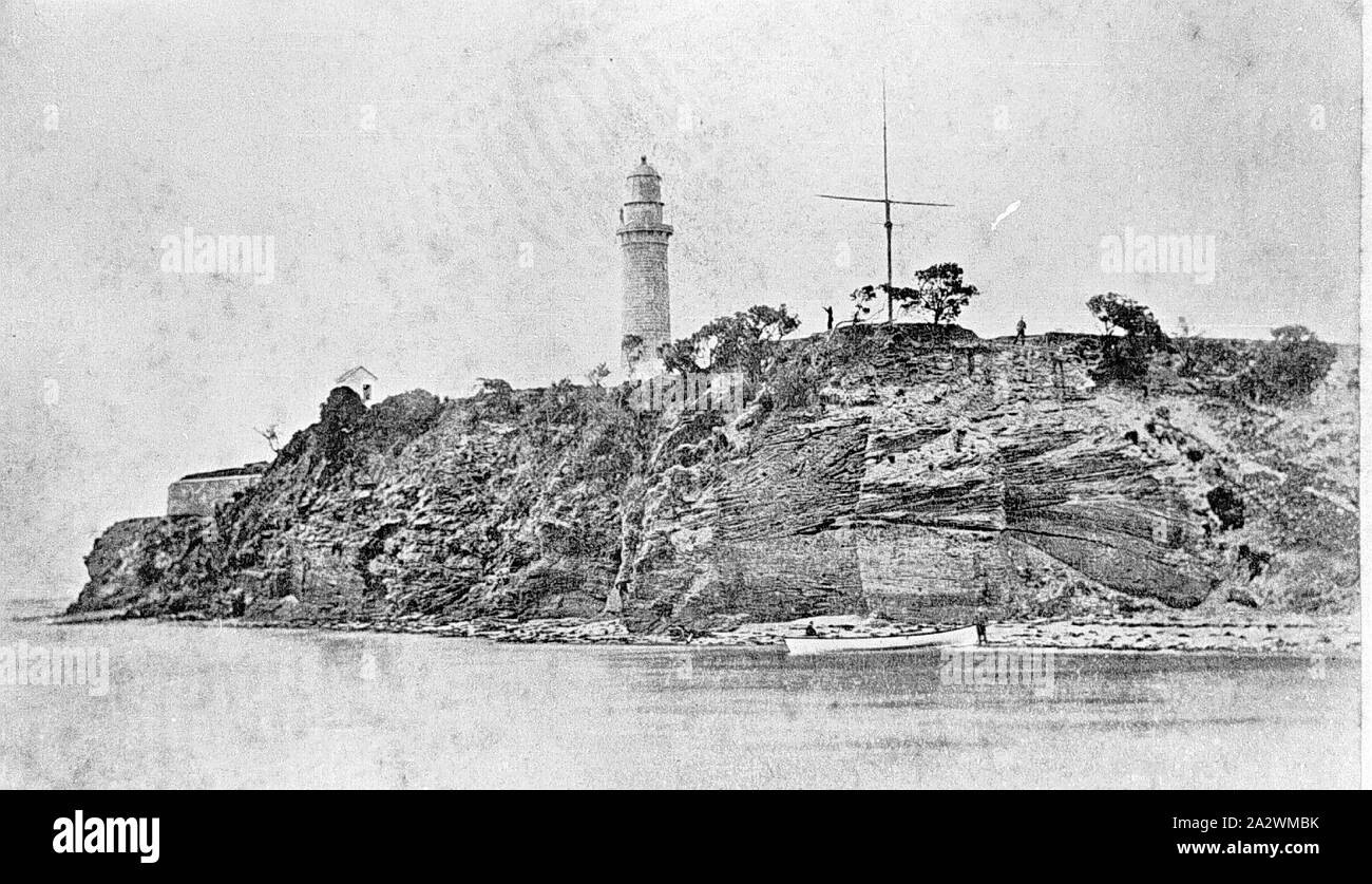 Negative - Leuchtturm, Queenscliff, Victoria, circa 1875, Der Leuchtturm bei Queenscliff Stockfoto