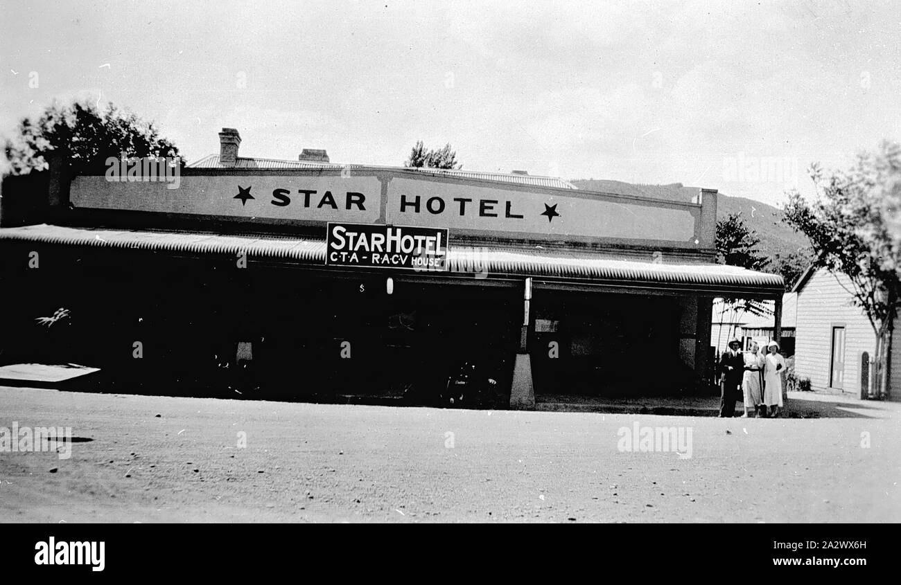 Negative - Helle, Victoria, ca. 1925, Das Star Hotel. Es wird als ein CTA und RACV Haus beworben Stockfoto