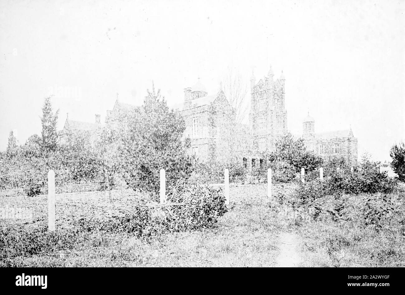 Negative - South Yarra, Victoria, ca. 1885, Melbourne Kirche von England Gymnasium Stockfoto