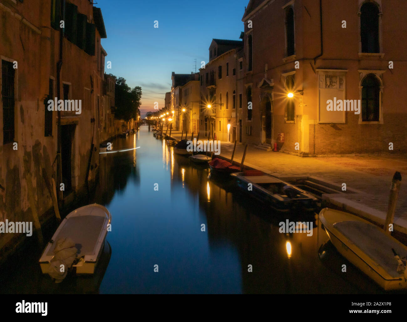 Kanal von Venedig im Stadtteil Cannaregio Stockfoto