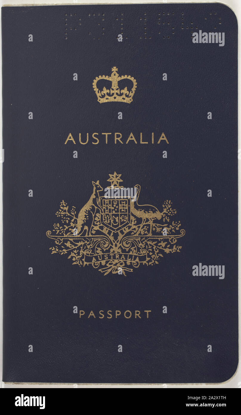 Reisepass ausgestellt, Bretislav Lukes, durch Commonwealth von Australien, 11. Dez 1978, australischen Pass, Bretislav Lukes, 11. Dezember 1978 ausgestellt. Der Pass erscheint unbenutzt sind. 12. Januar 1922 im Stankou in der Tschechoslowakei, Bretislav Ansprüche für den Deutschen während des Krieges in Junkers Aircraft Factory gearbeitet zu haben. Er migriert nach Australien im Jahre 1950 nach der Zeit in einem IRO-Lager nach dem Zweiten Weltkrieg. Gesendet an Bonegilla bei Ankunft, Bretislav Stockfoto