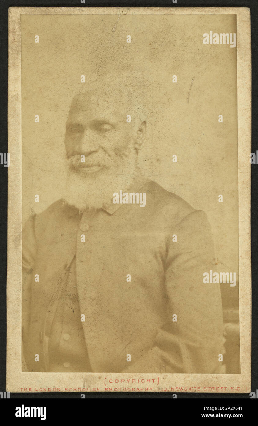 Rev. Josiah Henson, besser bekannt als Frau H.'s Beecher Stowe Onkel Tom,/Bradshaw & Godart, Nachfolger der Londoner Schule für Fotografie, 103, Newgate Street, E.C., London. Stockfoto