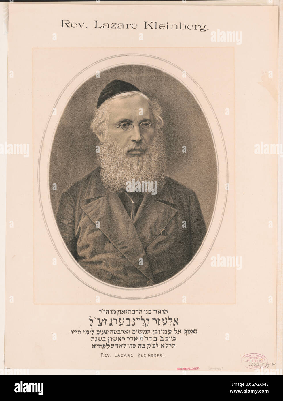 Rev. Lazare Kleinberg Stockfoto