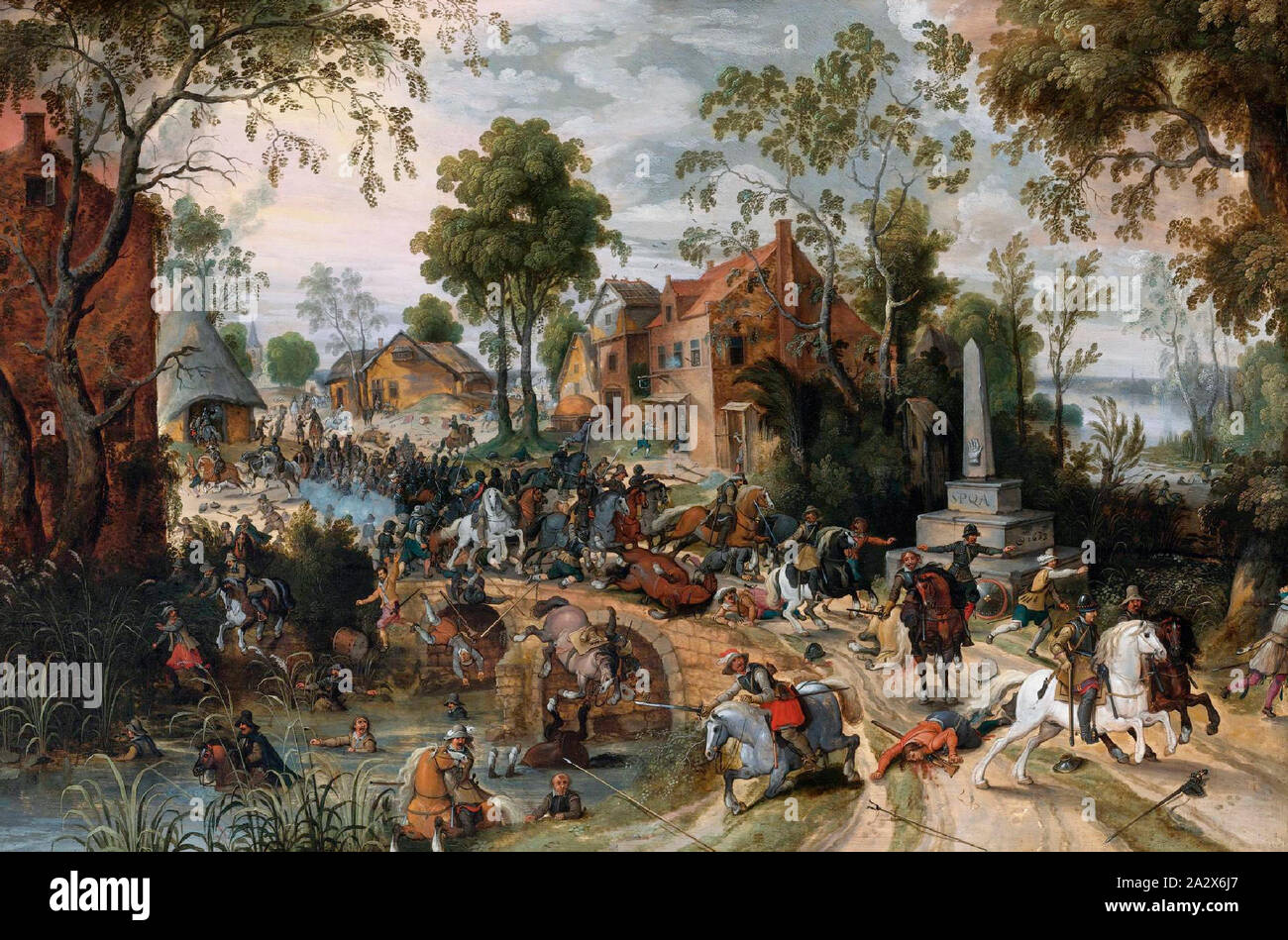 Die Schlacht von Stadtlohn durch Sebastiaen Vrancx, circa 1623. Die Schlacht bei Stadtlohn wurde am 6. August 1623 zwischen den Armeen der Kurpfalz kämpfte und der Katholischen Liga während des Dreißigjährigen Krieges Stockfoto