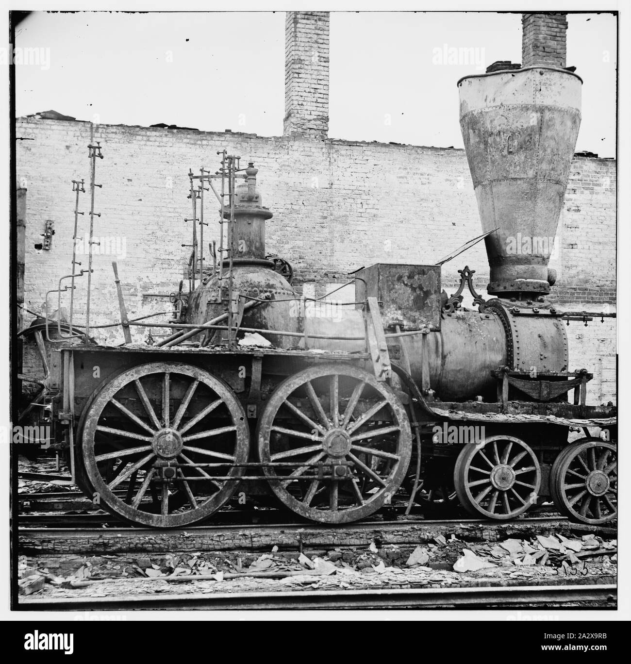 Richmond, VA. beschädigte Lokomotiven Stockfoto
