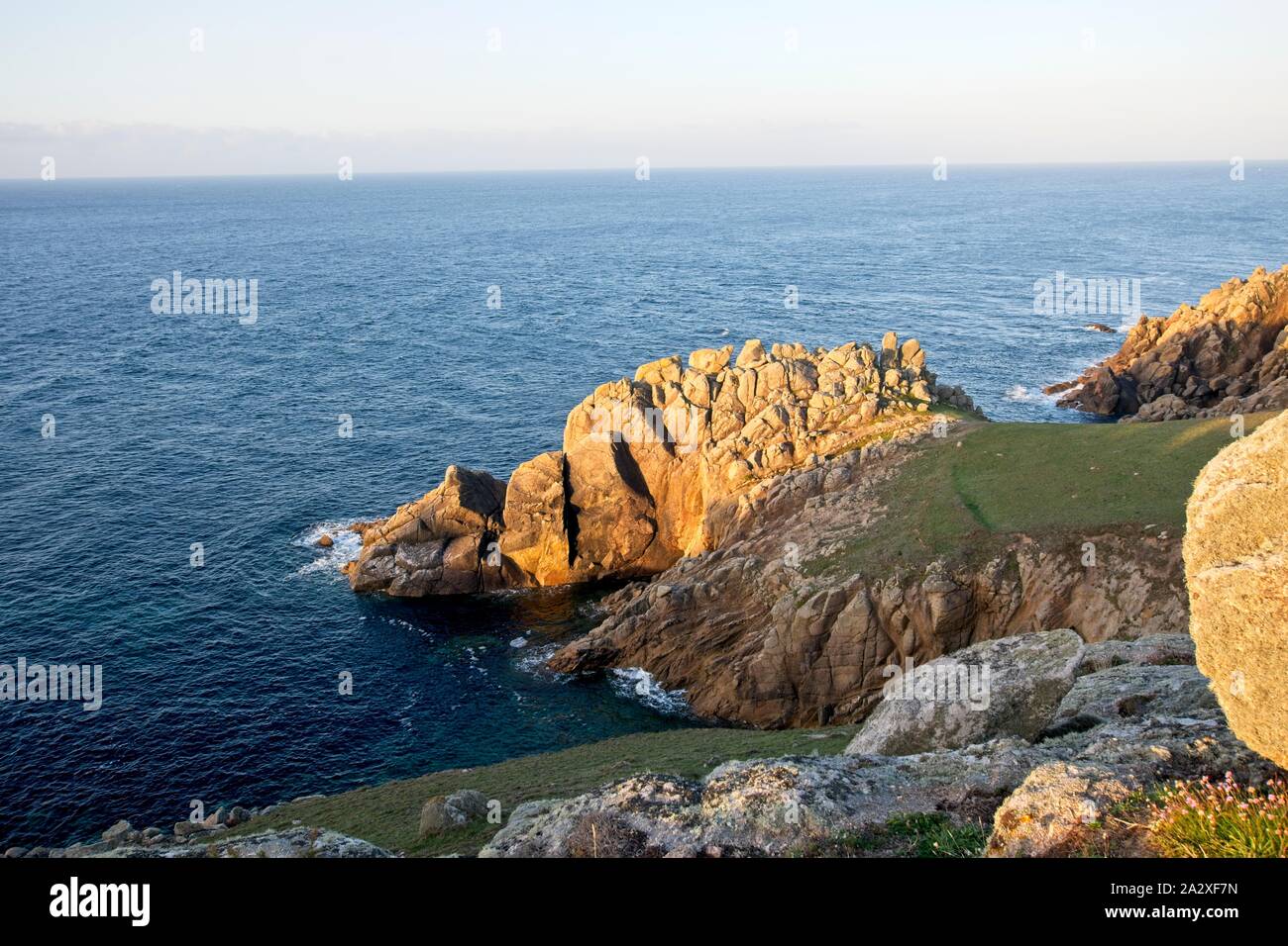 Dinosaurier Rock, Gwennap Kopf, Cornwall, Großbritannien Stockfoto