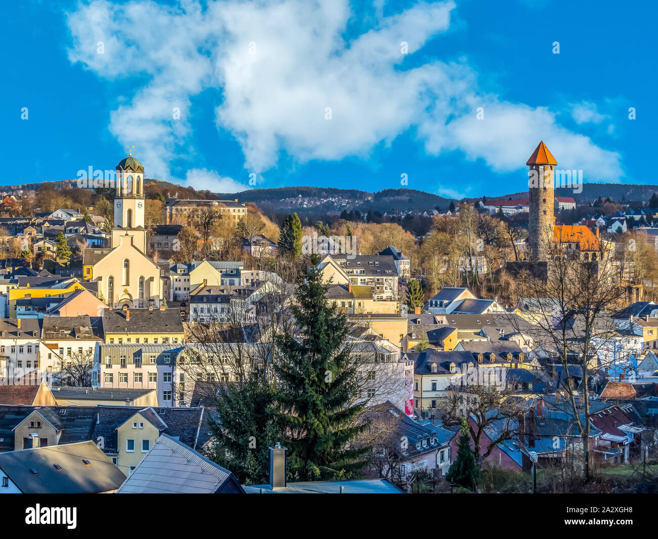 Auerbach in Sachsen Stockfoto