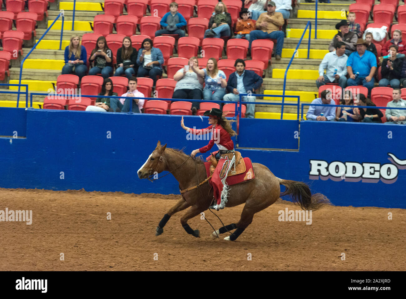 Rodeo Konkurrenz an den Stern von Texas Fair und Rodeo, von Rodeo Austin in Austin, Texas hergestellt Stockfoto