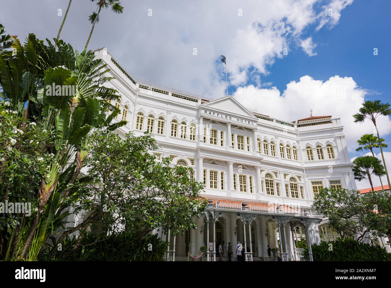 Singapur, 23. Feb 2016: Raffles Hotel ist ein luxuriöses Hotel im Kolonialstil wurde 1887 gegründet. Das Hotel wurde nach dem britischen Staatsmann Sir Thomas Sta genannt Stockfoto
