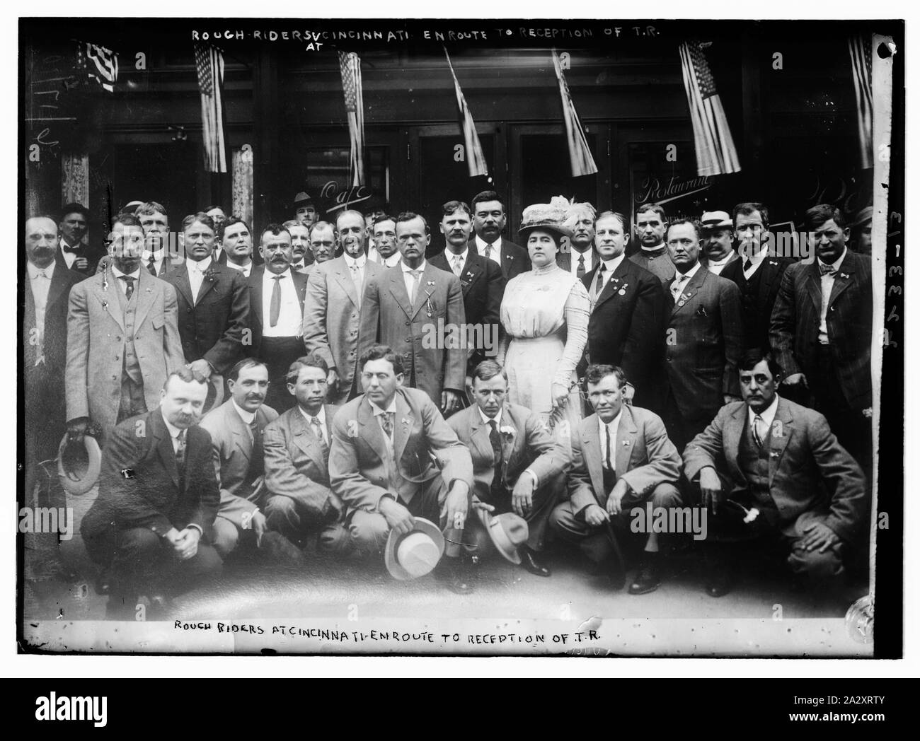 Rough Riders in Cincinnati, auf dem Weg zur Rezeption von T.R. Theodore Roosevelt Stockfoto