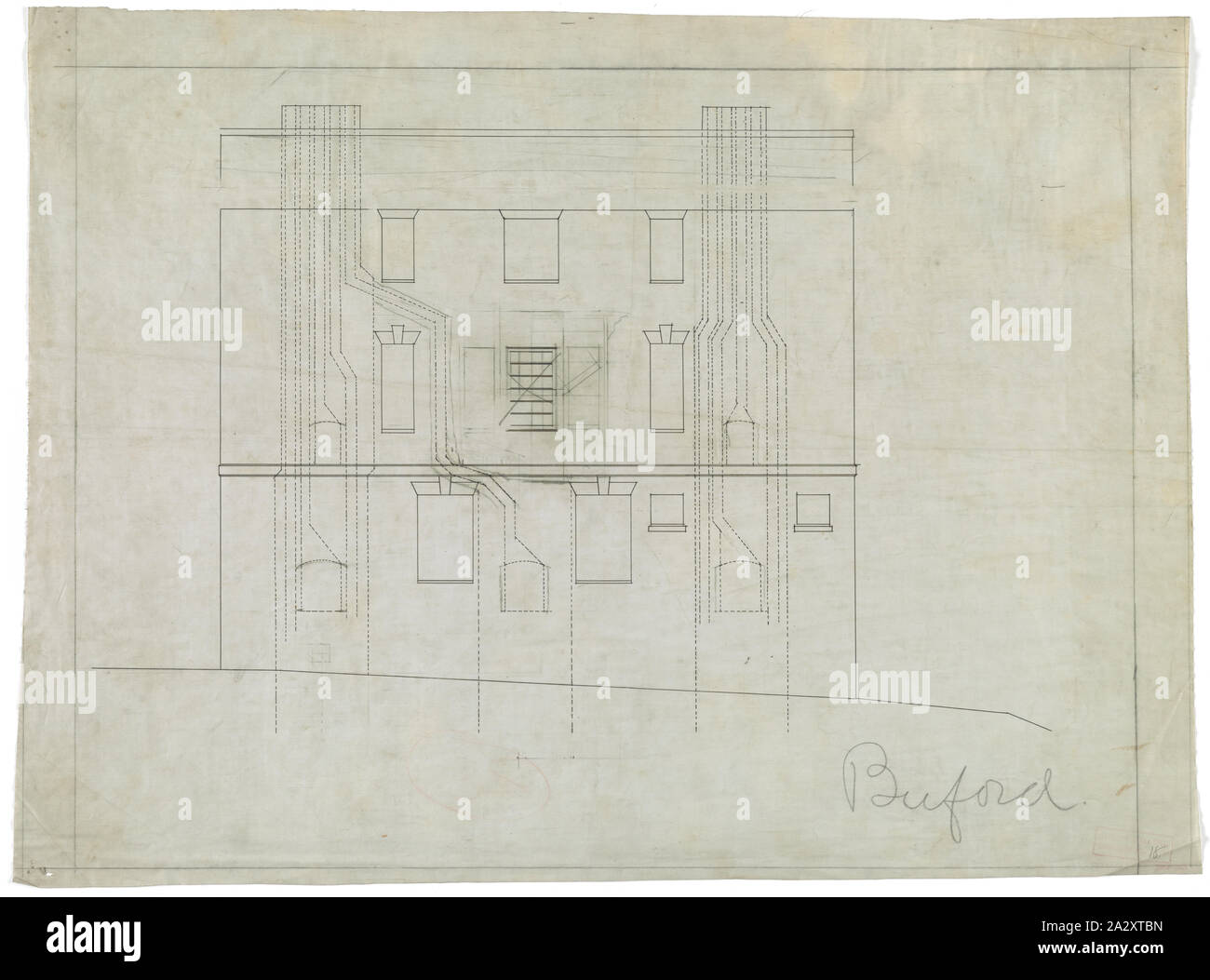 Reihenhaus für die Vermisst Buford (oder beauford), 2134 Leroy, N.W., Washington, D.C. Schornsteine Stockfoto