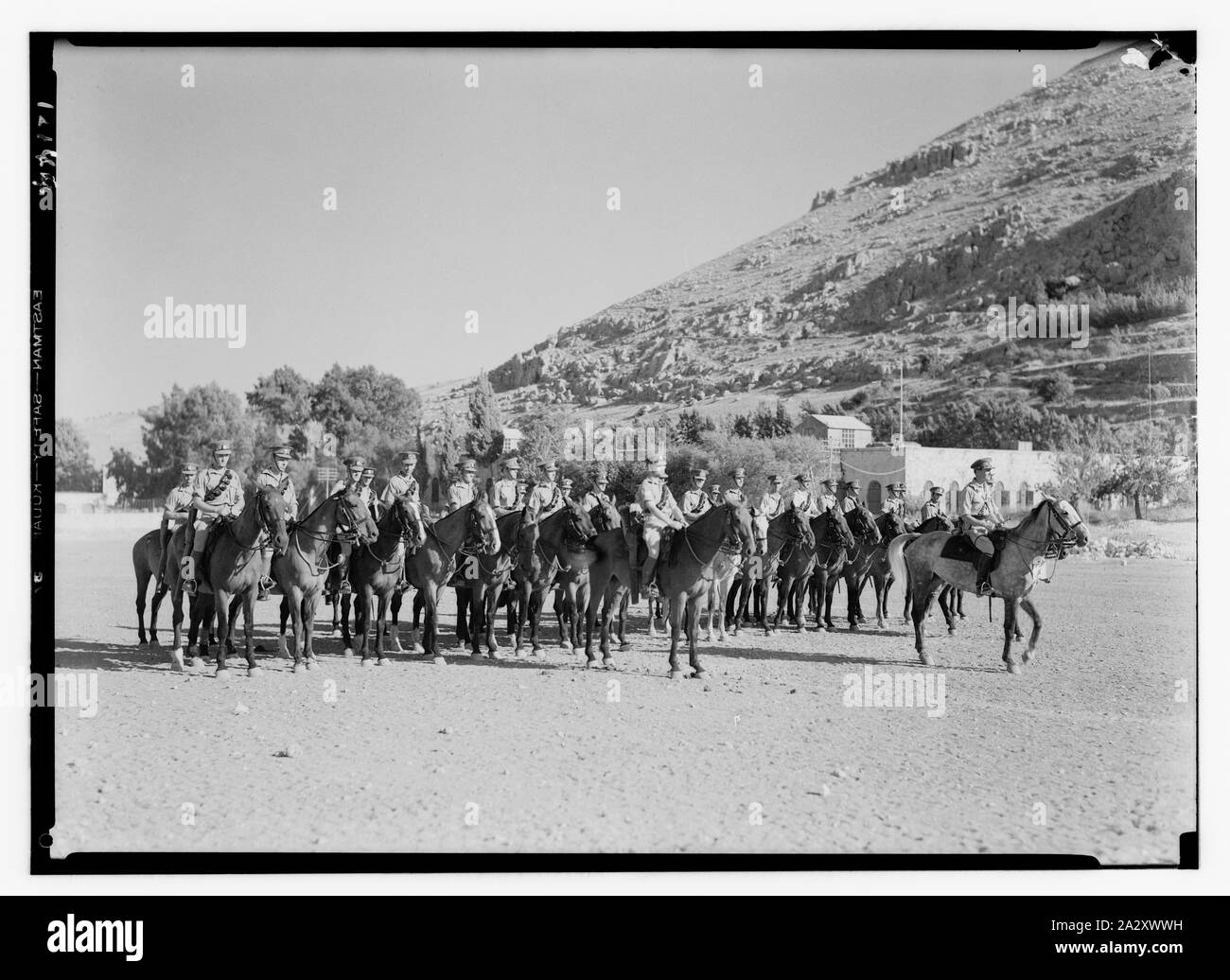 Royal Scots Greys, Kavallerie Gruppen in Nablus. Kleinere montiert Gruppe, 1 line & 2 Offiziere vor Stockfoto