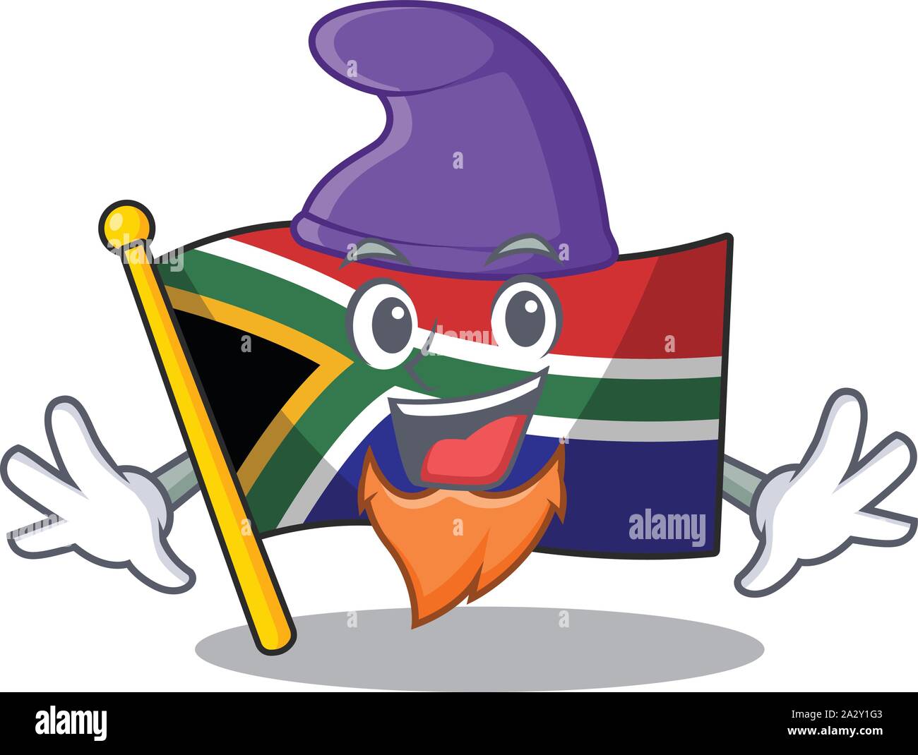 Elf Flagge Südafrika auf ein Zeichen Stock Vektor