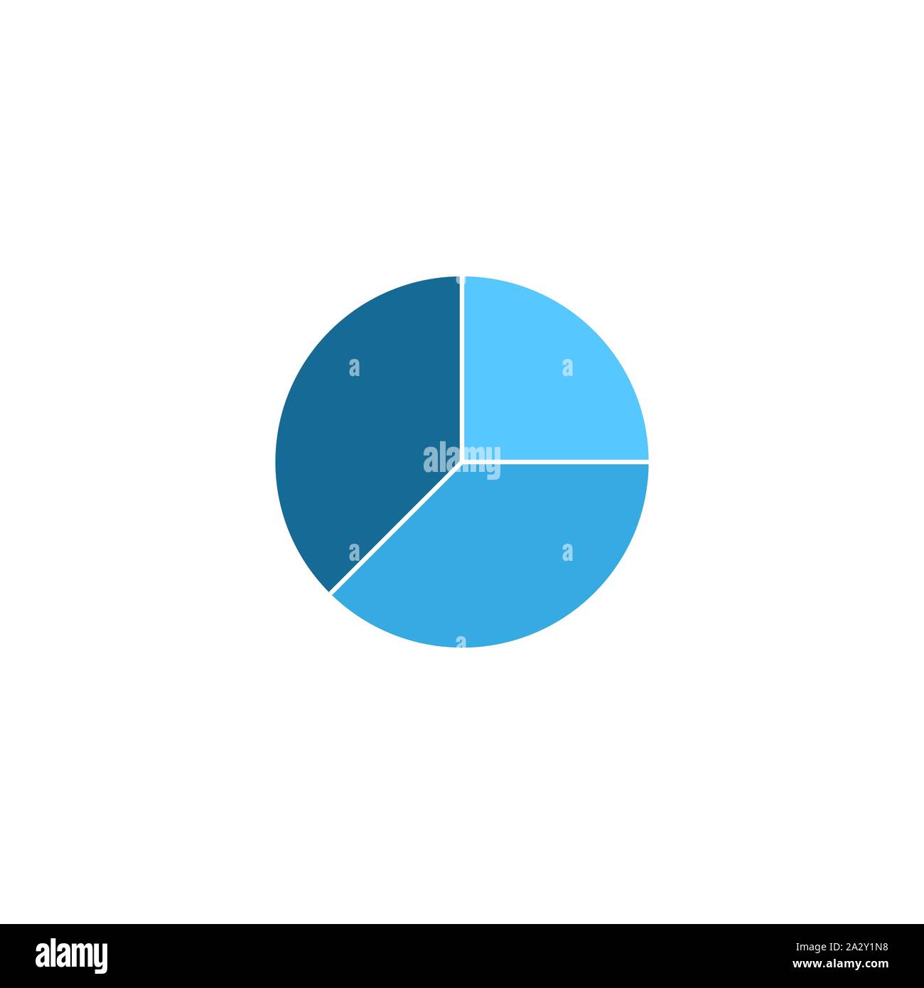 Kreisdiagramm, Schaltplan, Pie Chart Symbol. Vector Illustration, flache Bauform. Stock Vektor