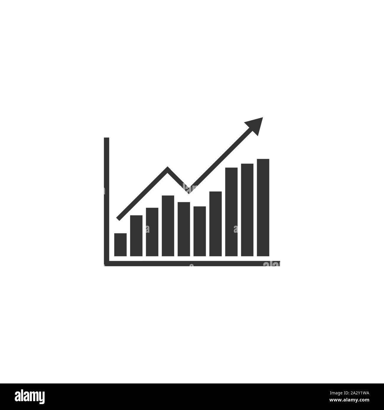 Grafik, Chart Symbol. Vector Illustration, flache Bauform. Stock Vektor