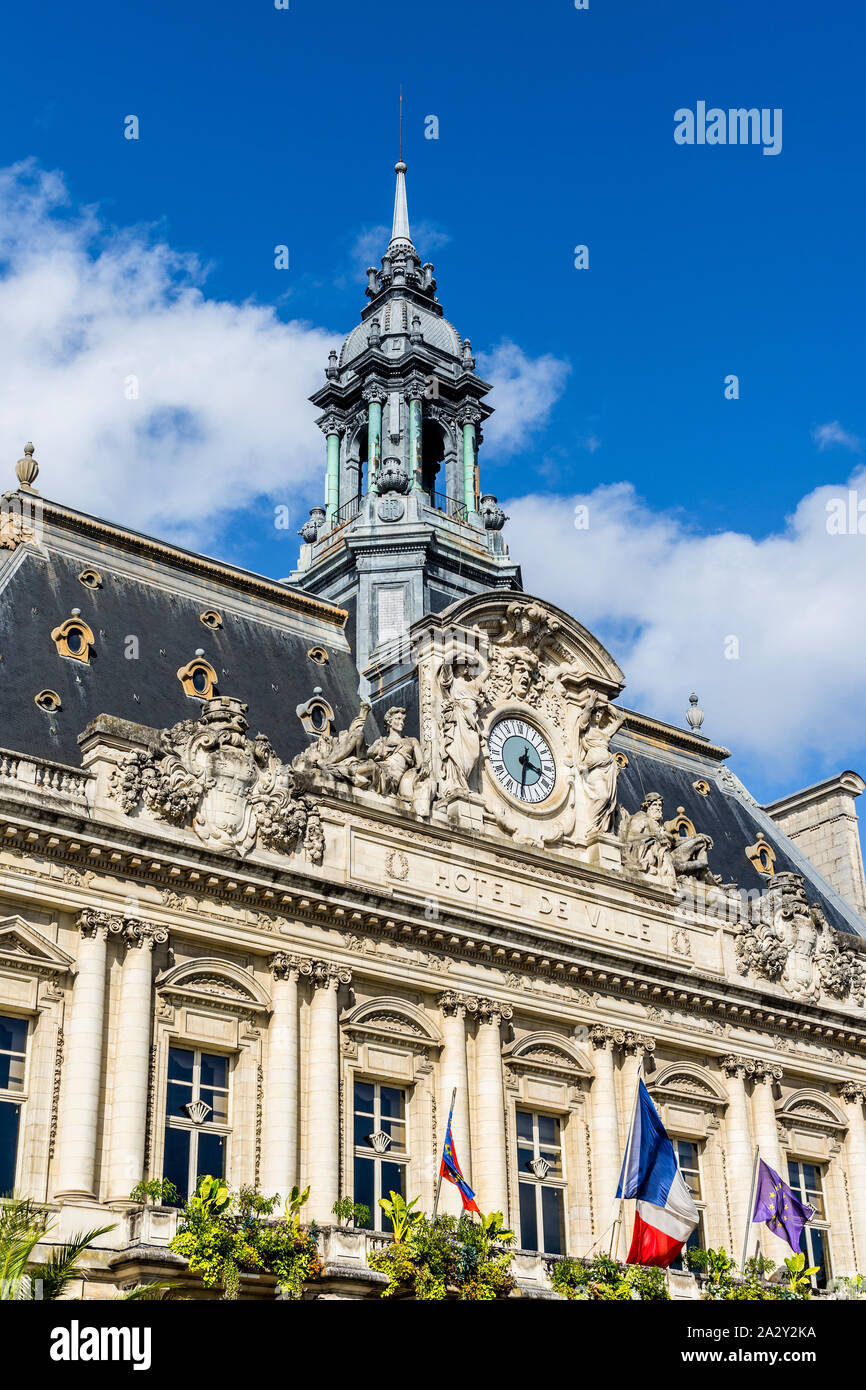 Rathaus (Hotel de Ville) - Tours, Indre-et-Loire, Frankreich. Stockfoto
