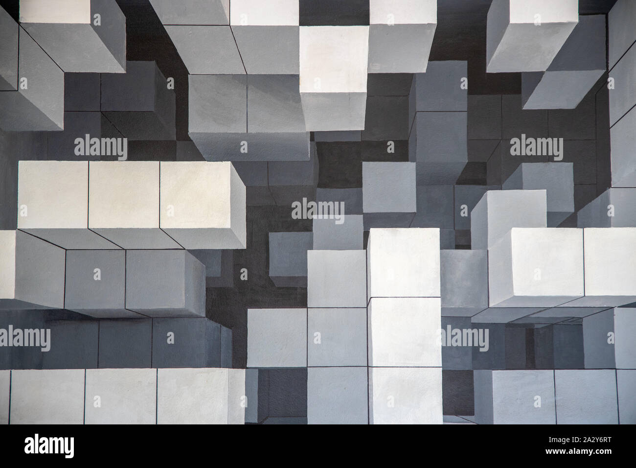 3D Druck oder Kunst in schwarz und weiß gemalt Stockfoto