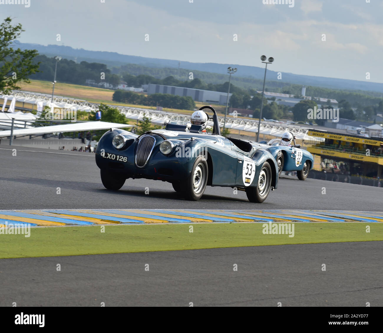 Chris Ward, Jaguar XK 120, LXO126, Le Mans Classic 2014, 2014, Rundstrecke, Classic, Classic Racing Cars, Frankreich, historischer Motorsport, La Sarthe, Stockfoto