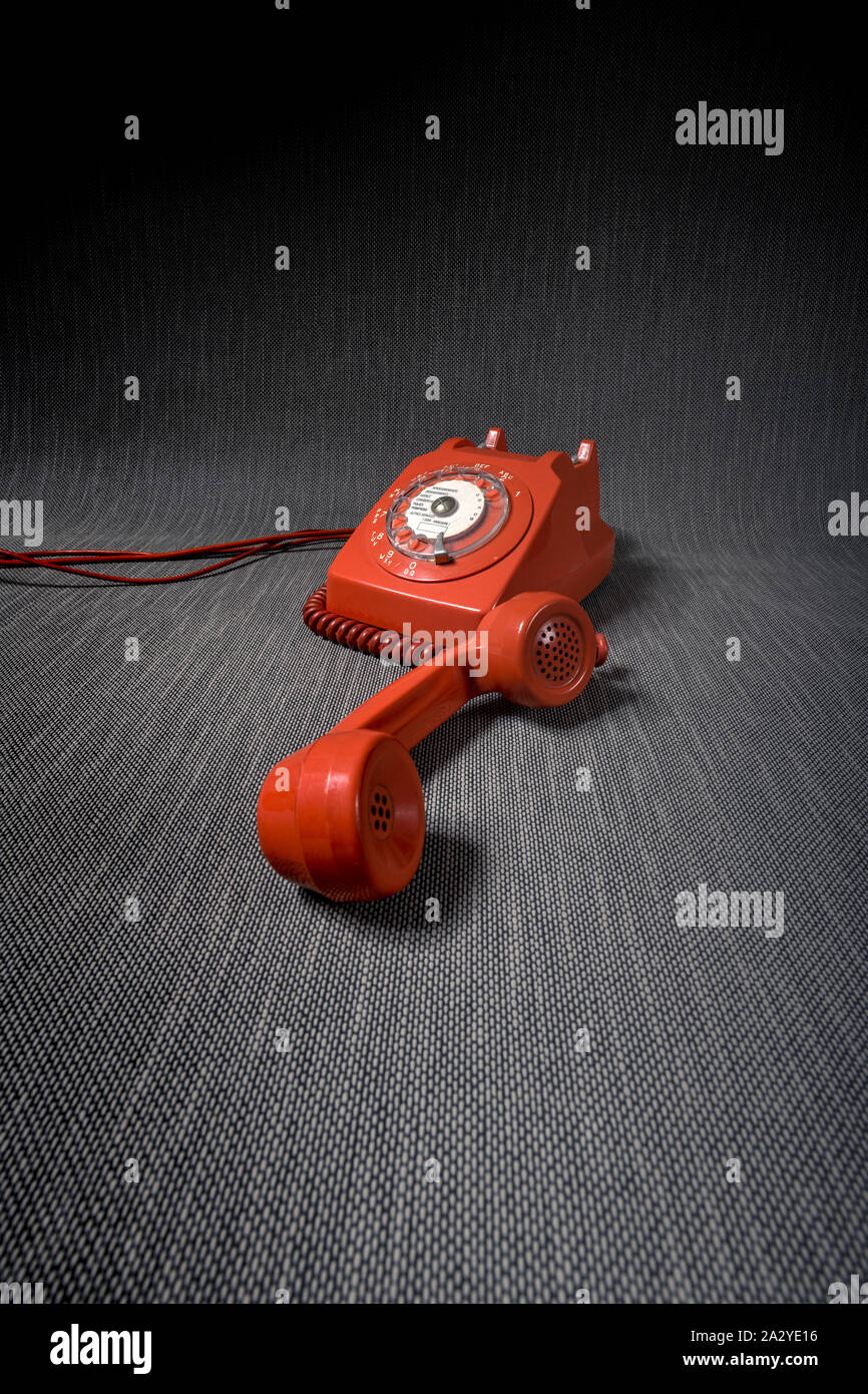 Die Vintage Telefon 1960 Moody, unheimliche Atmosphäre. Stockfoto