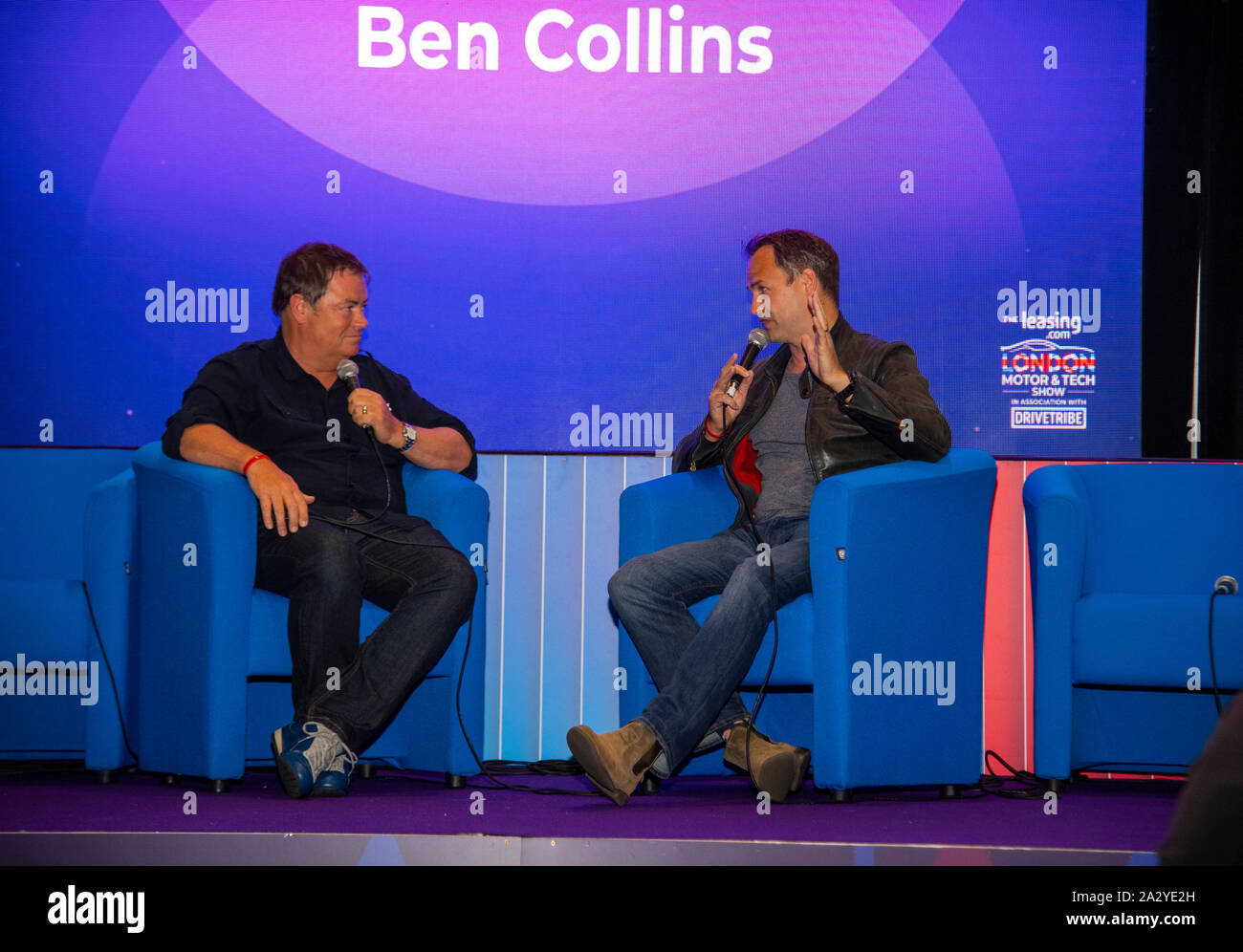 Ben Collins (die Stig) und Mike Brewer an der London Motor Show Mai 2019, Excel London Stockfoto