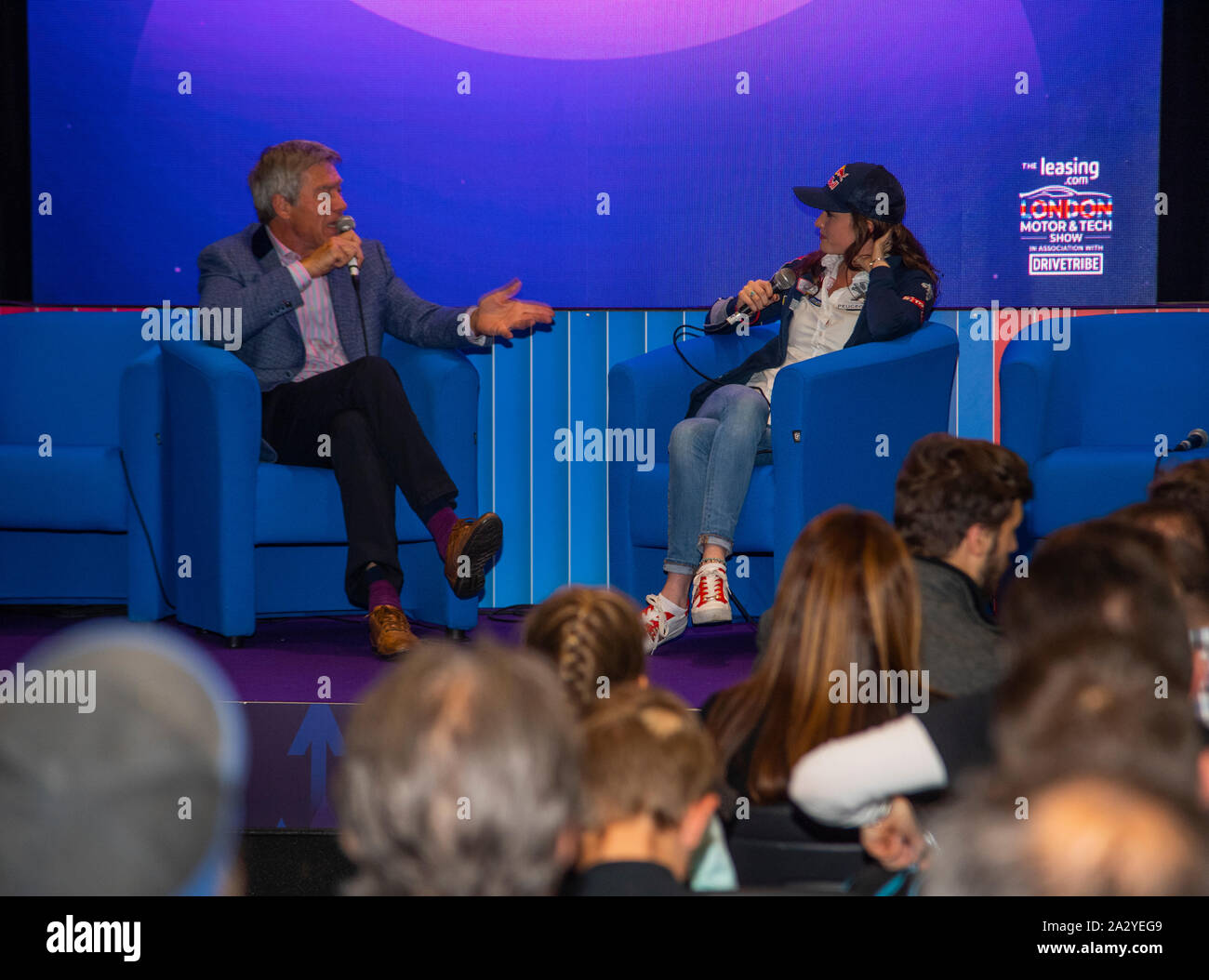 Tiff Needell und Catie Munnings London Motor Show Mai 2019, Excel London Stockfoto