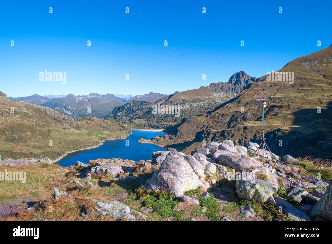 Vom Passo Gemelli Seen zu den Orbie Alpen im Brembana Tal Bergamo Stockfoto