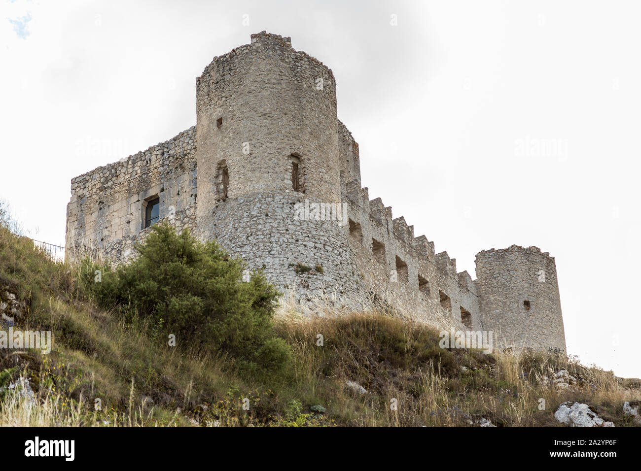 Rocca Calascio, alte mittelalterliche Burg auf die Apenninen im Herzen der Abruzzen, Italien Stockfoto