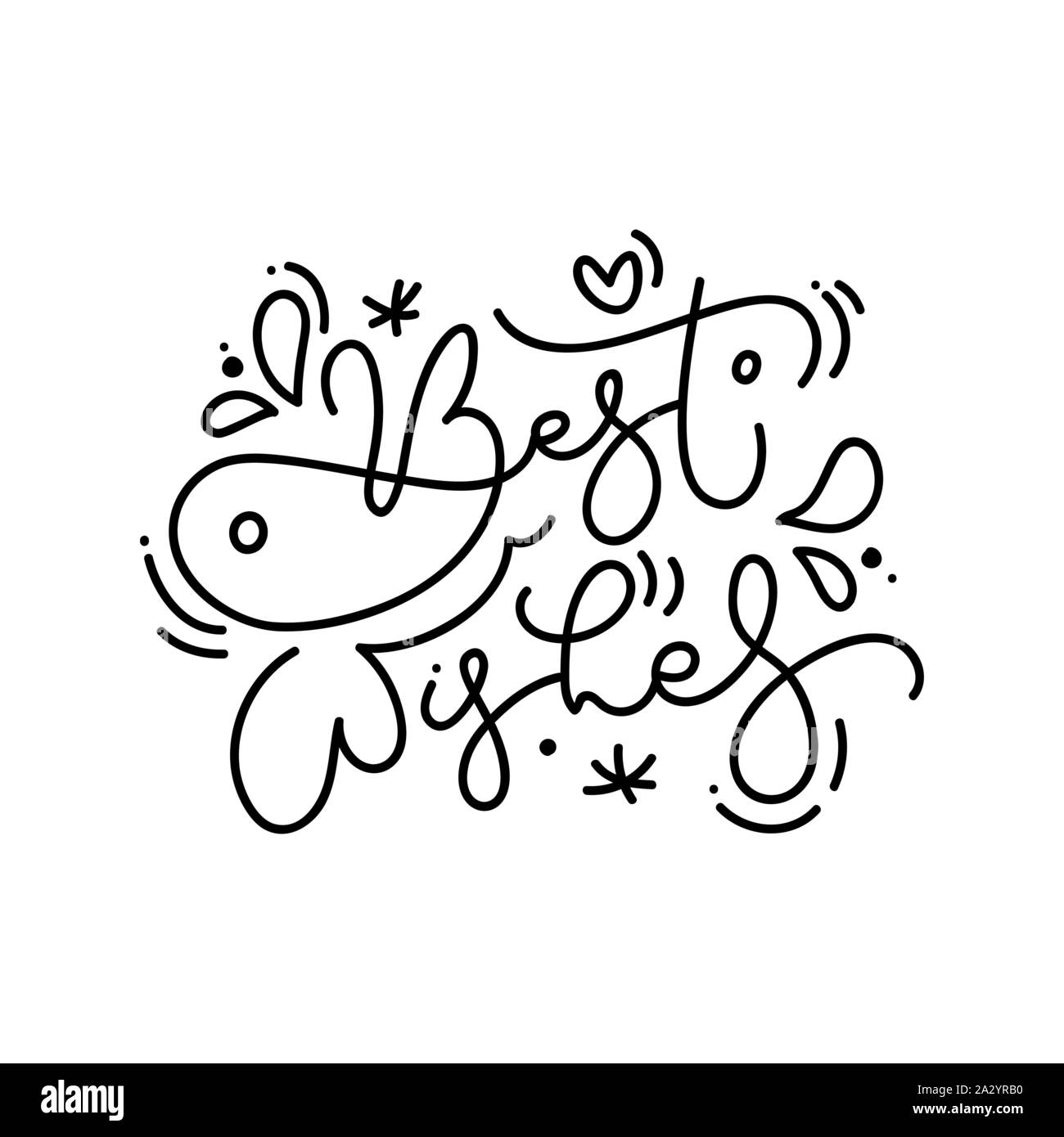 Beste Wünsche kalligrafischen Hand schriftliche Monoline-versicherer Weihnachten Text. Xmas Feiertage Beschriftung für Grußkarten, Poster, moderne Wintersaison Postkarte Stock Vektor