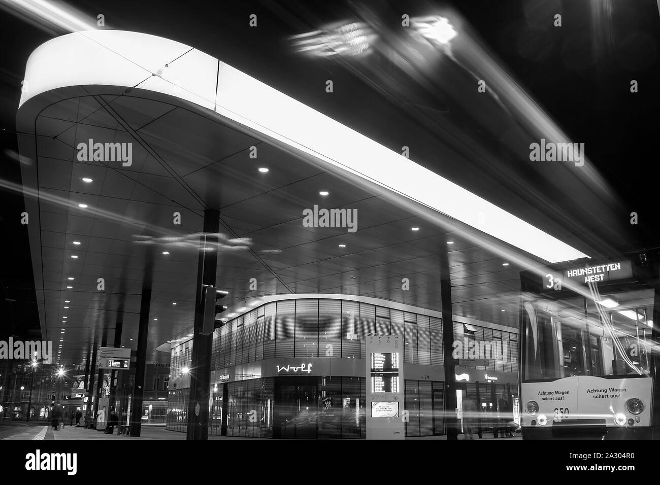 Königsplatz in der Nacht Langzeitbelichtung Stockfoto