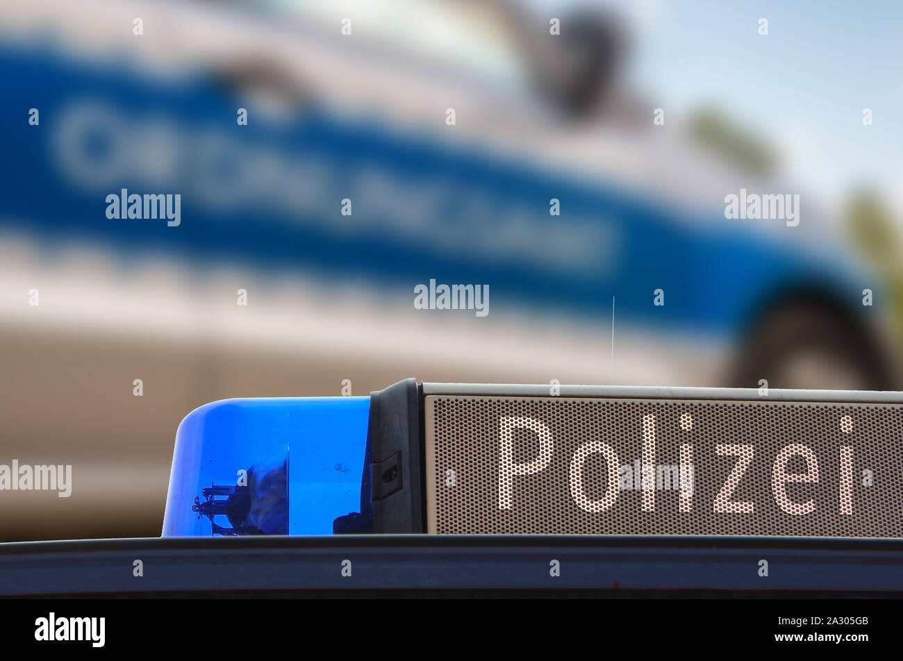 Deutschland blaues Licht Polizei Stockfoto