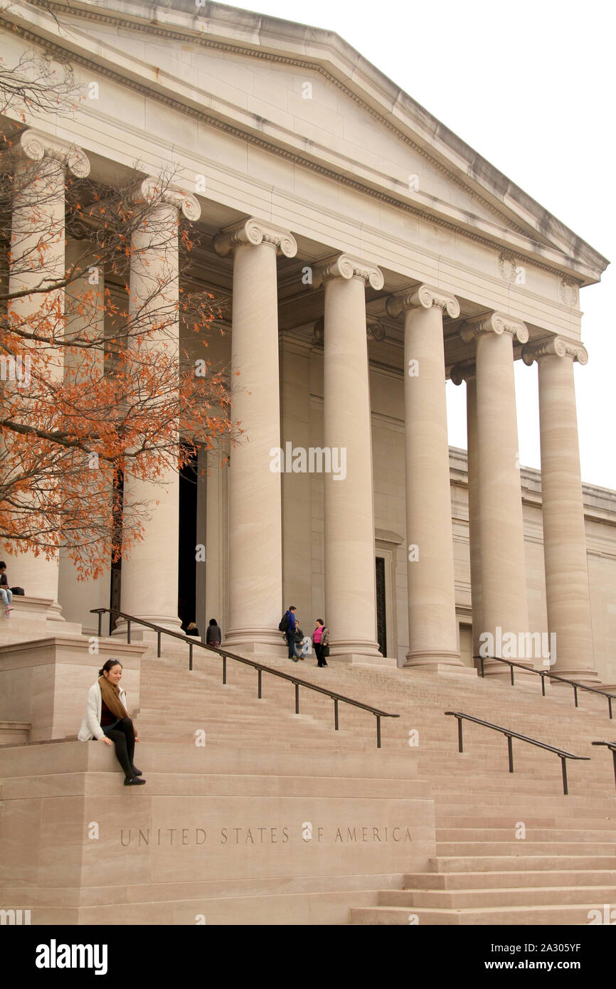 Die Südwand des Westens Gebäude der National Gallery in Washington DC, USA Stockfoto
