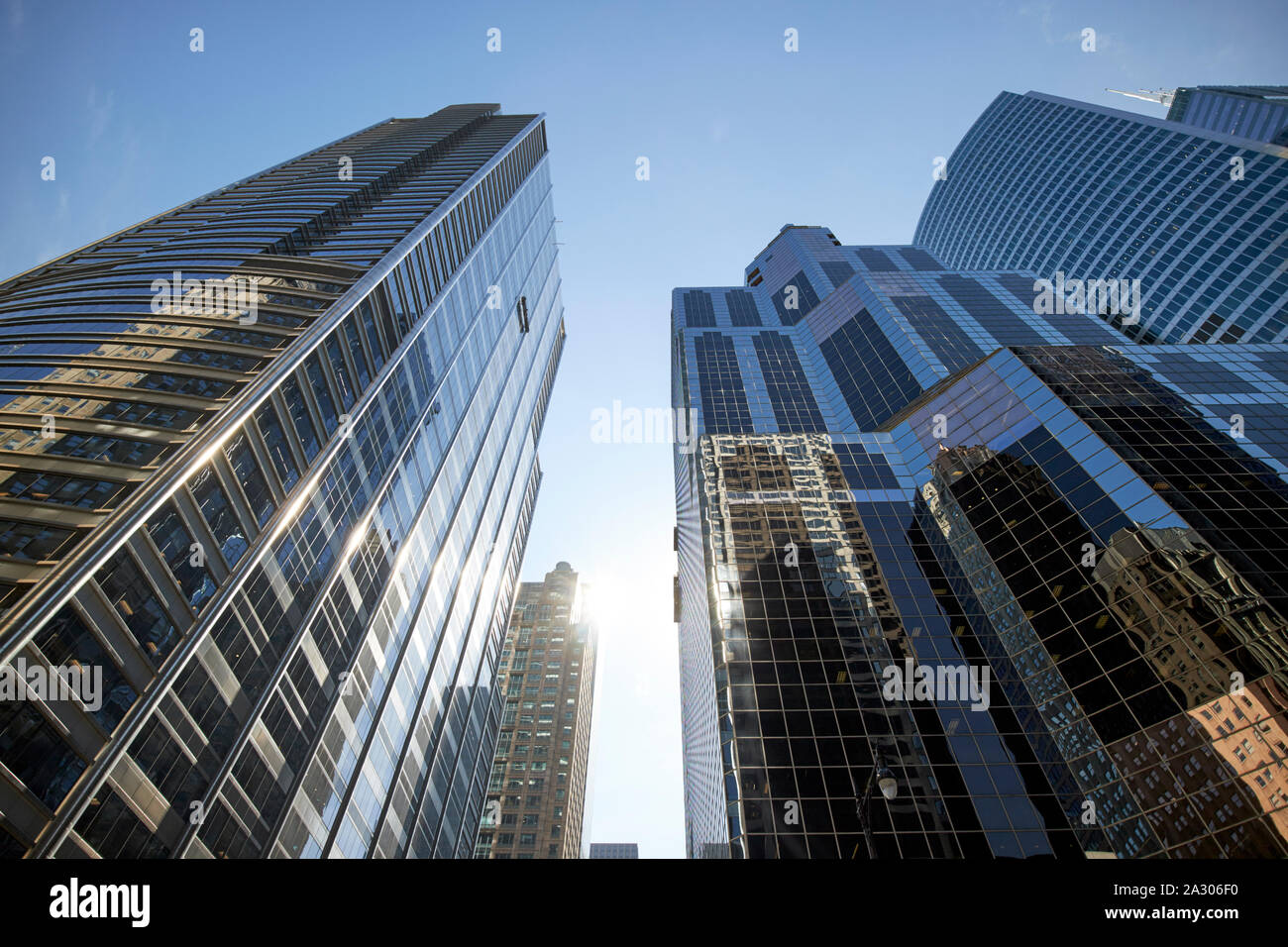 One North Wacker ubs Tower und ein Süden wacker Wolkenkratzer in Chicago, Illinois, Vereinigte Staaten von Amerika Stockfoto