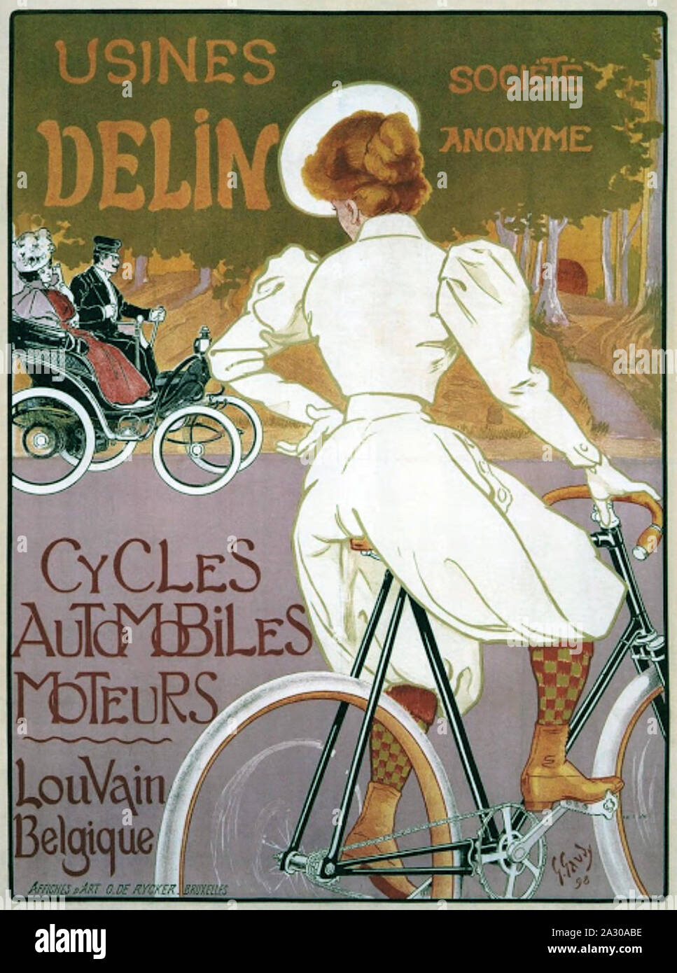 USINES DELIN Eine 1898 Plakat des belgischen Künstlers George Gaudy Stockfoto