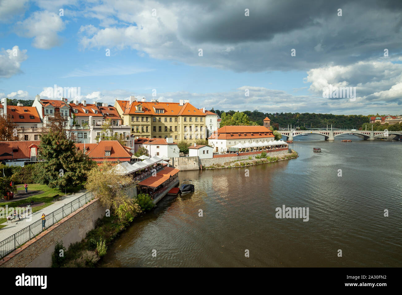 Moldau in Prag, Tschechische Republik. Stockfoto
