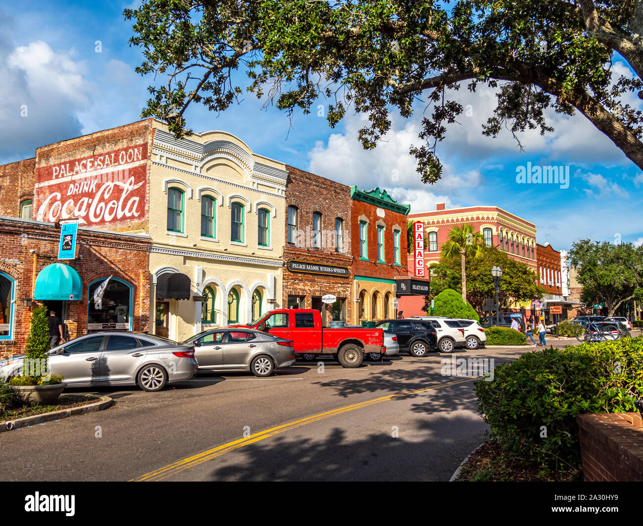 Centre Street in Fernandina Beach auf Amelia Island in Florida in den Vereinigten Staaten Stockfoto