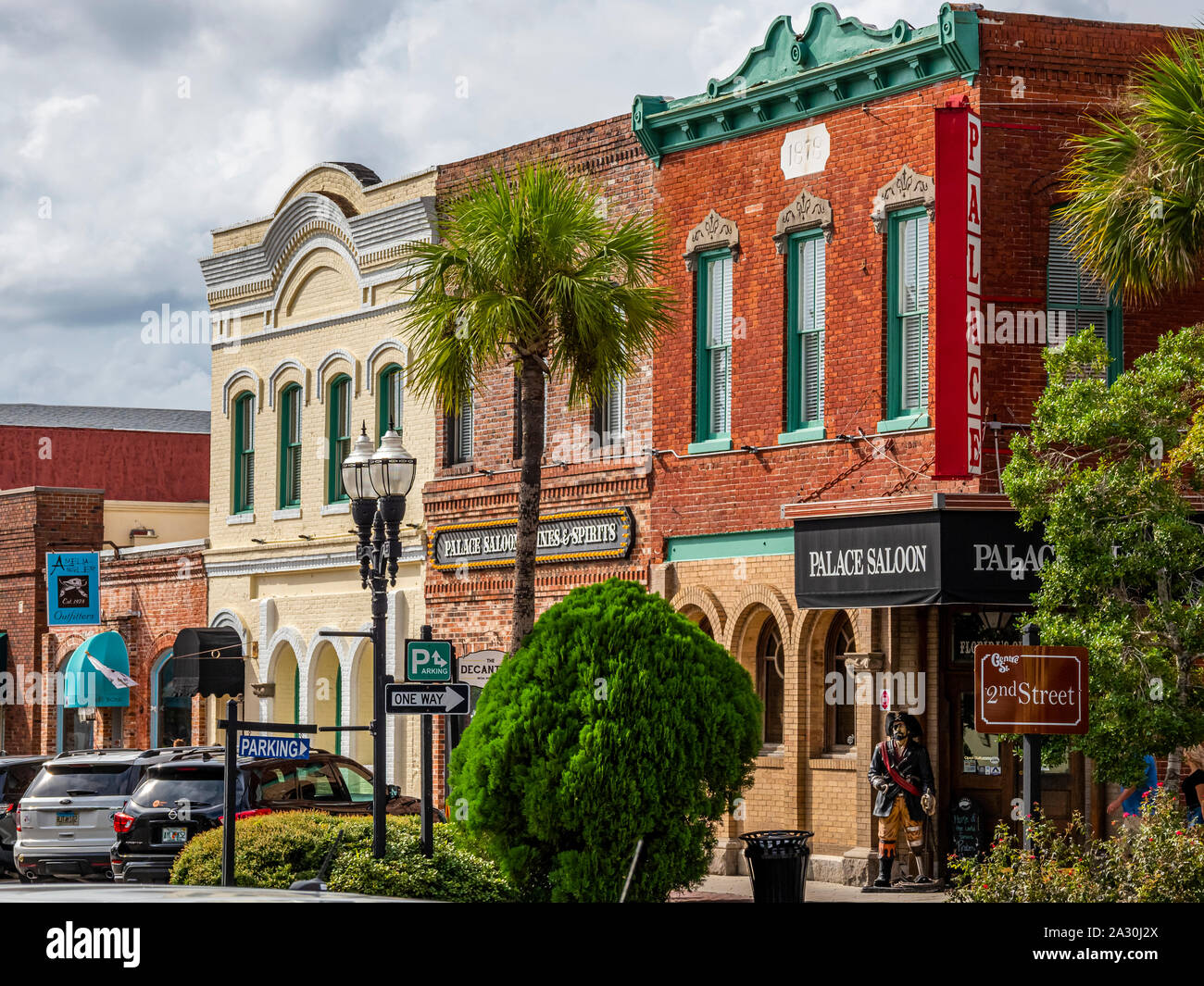 Centre Street in Fernandina Beach auf Amelia Island in Florida in den Vereinigten Staaten Stockfoto