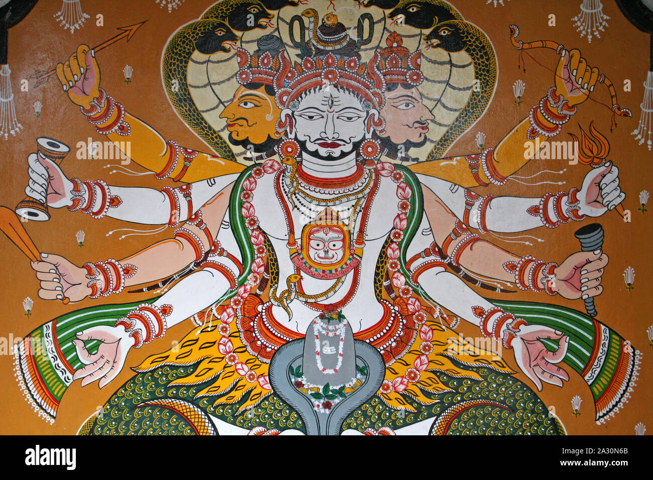 Trimurti Der Drei hinduistischen Götter Brahma, Vishnu und Shiva Stockfoto