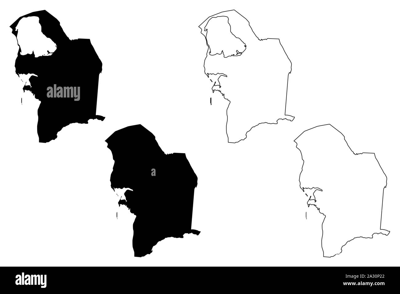 Balkan (Republik Turkmenistan, Bezirke von Turkmenistan) Karte Vektor-illustration, kritzeln Skizze Provinz Balkan Karte Stock Vektor