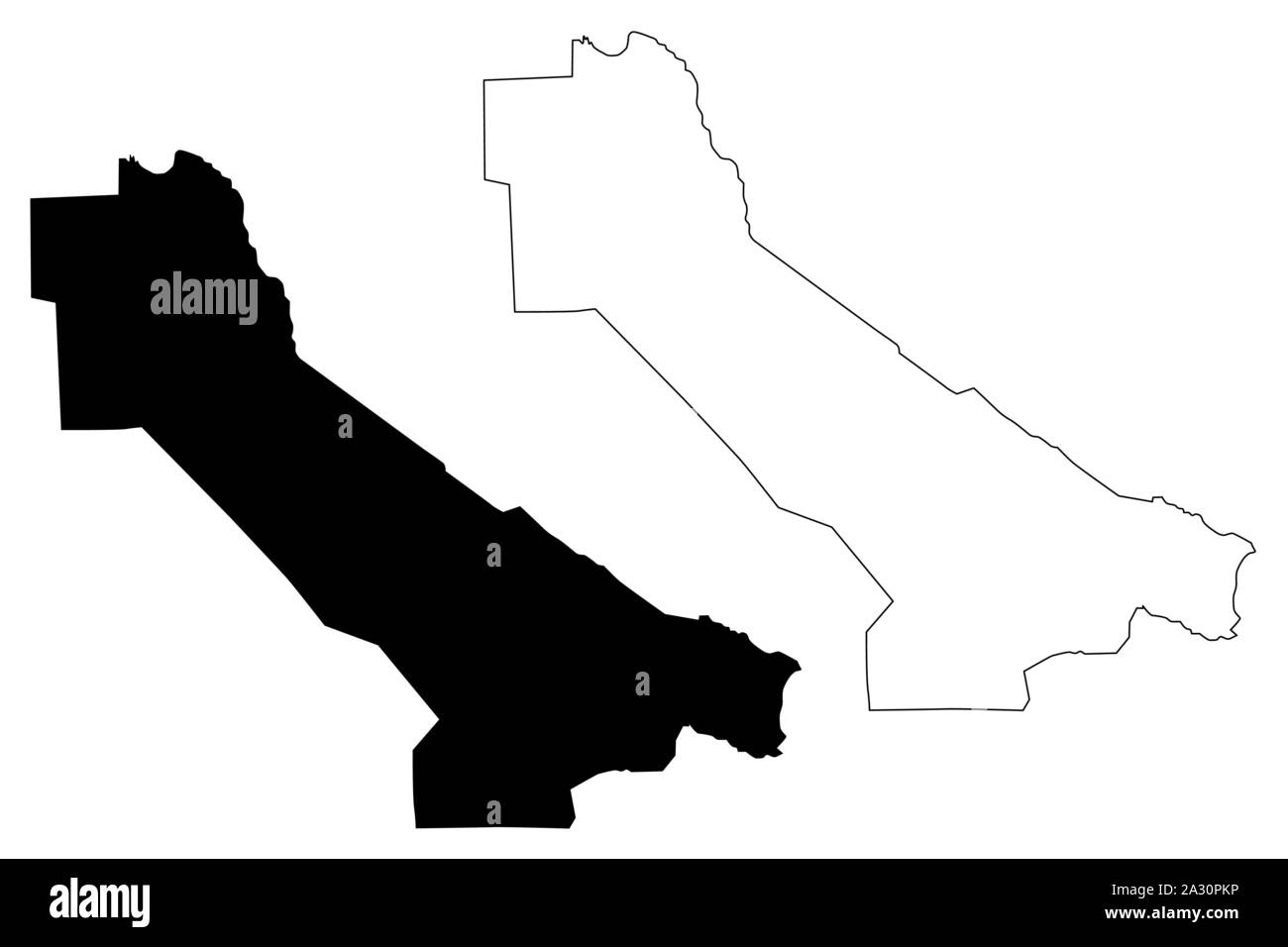 Region Lebap (Republik Turkmenistan, Bezirke von Turkmenistan) Karte Vektor-illustration, kritzeln Skizze Lebap Provinz Karte Stock Vektor