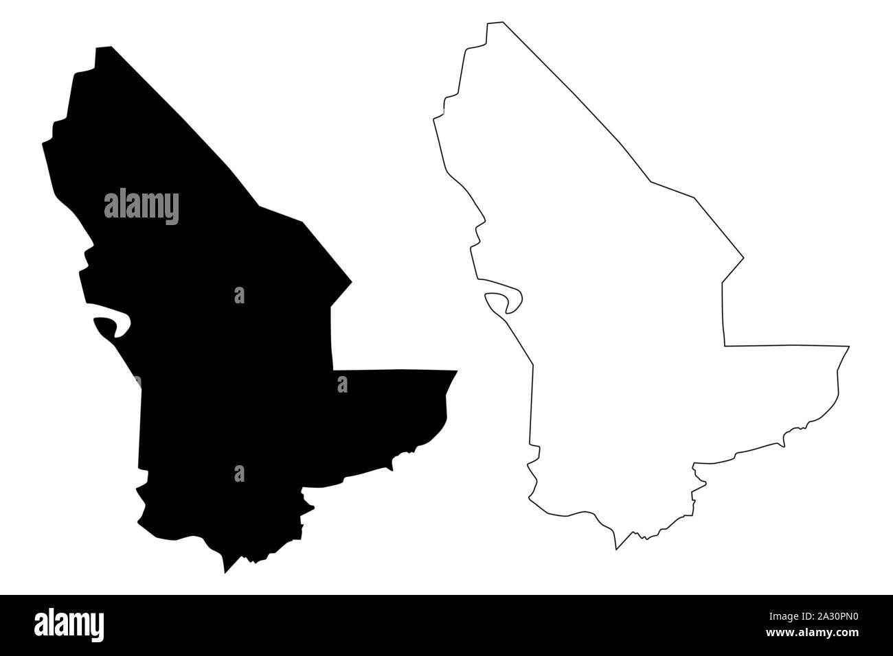 Maria Region (Republik Turkmenistan, Bezirke von Turkmenistan) Karte Vektor-illustration, kritzeln Skizze Maria Provinz Karte Stock Vektor