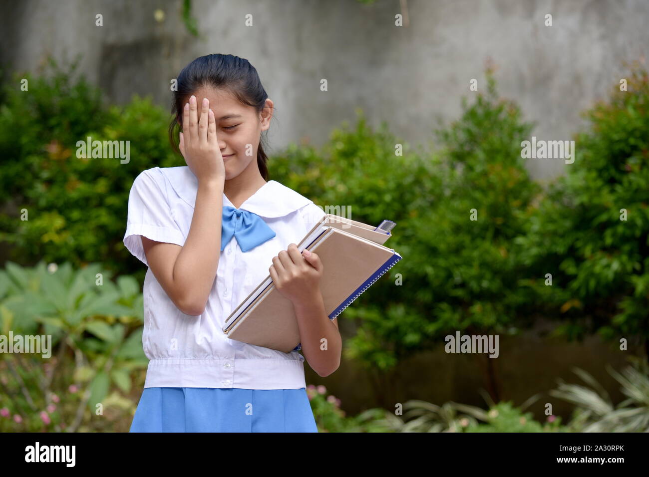 Ein A mit Schule Bücher Stockfoto